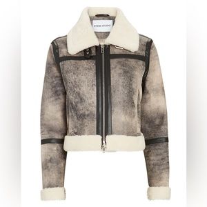 NWT STAND Lorelle Cropped Faux Shearling Jacket